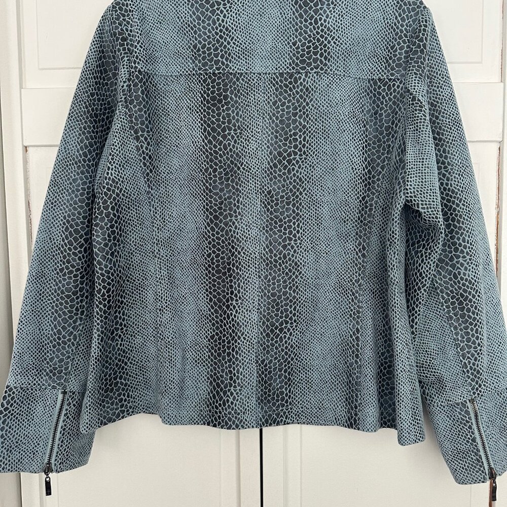 Dialogue Python Print Vegan Leather Jacket Size L… - image 2